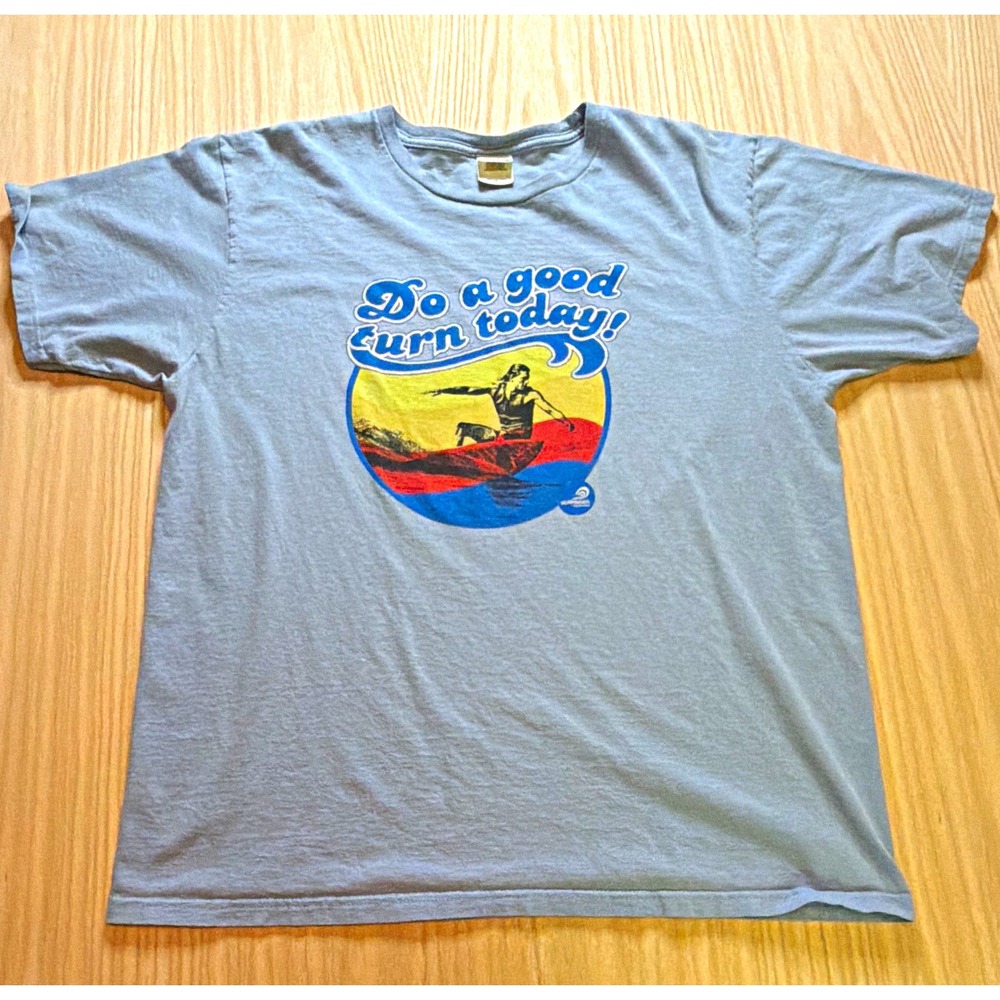 Anvil Organic Men’s XL Blue Surfrider Foundation Logo Graphic Crew T-Shirt Surf